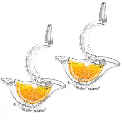 2Pcs Manual Lemon Slice Squeezer Lemon Juicer, Plastic Portable Fruit Juicer, Bi