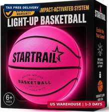 Light-Up Basketball  Glow in the Dark Sports Gift for Girls 8  LED Ball Size