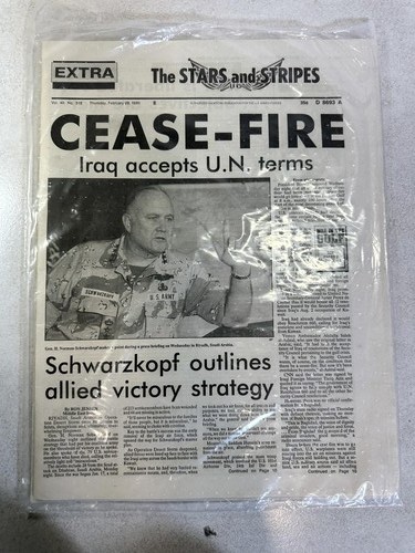 1991 Stars And Stripes Extra Cease-Fire Gulf War Newspaper Military Ephemera 