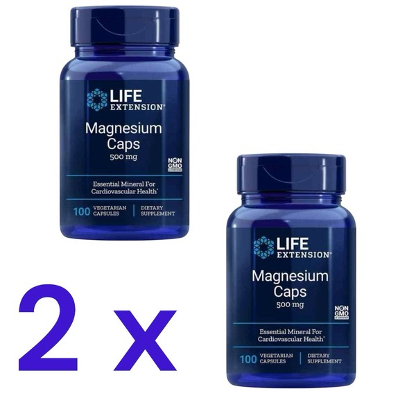 2 X Life Extension Magnesium 500Mg - 100 Vegane Kapseln-image