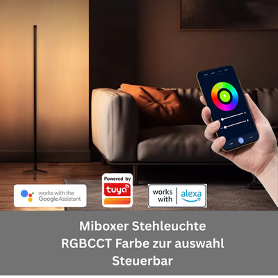 MiBoxer WL-FL5B 5in1 LED RGB WW RGBCCT Dimmer Alexa Google Stehleuchte Lampe 