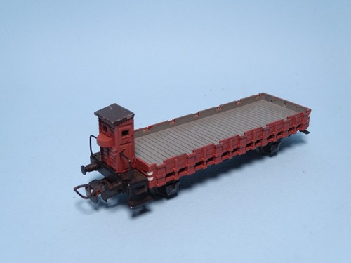 Märklin Eisenbahn H0 - Nr. 323 - Niederbordwagen mit Bremserhaus - Guss   #6853 | Condition: Gebraucht