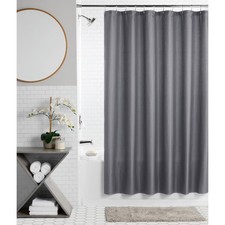 13 Piece Shower Curtain and Hook Set, 72 x 72, Grey Dot Pattern
