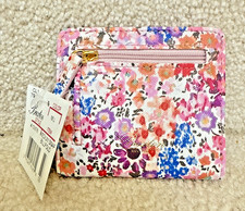 Buxton Women's Beautiful Floral Vegan Leather Medium Snap Billfold NWT