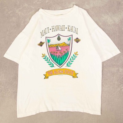 Vintage 90s The Aloha State Single Stitch Graphic T-Shirt XL Herren weiß 
