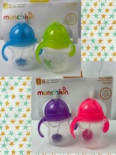 Munchkin Any Angle spill-proof toddler sippy straw cup 6 mth 7oz BPA free 2-pack