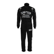 Simpson Racing CK02421 Checkers Racing Suit SFI 5 - Adult X-Large - Black
