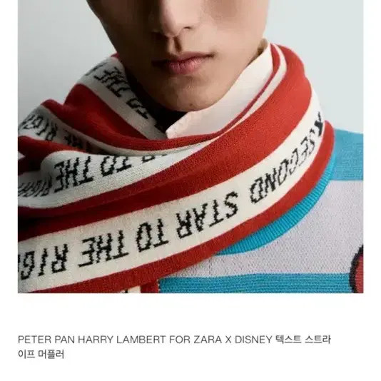Zara x Disney Peter Pan Stripe Wool Muffler, New with Tags