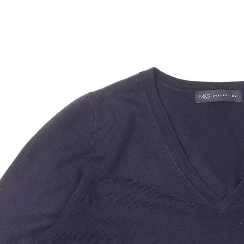 Marks and Spencer Women's Navy V-Neck Pullover Jumper Size 12 - Picture 12 of 12