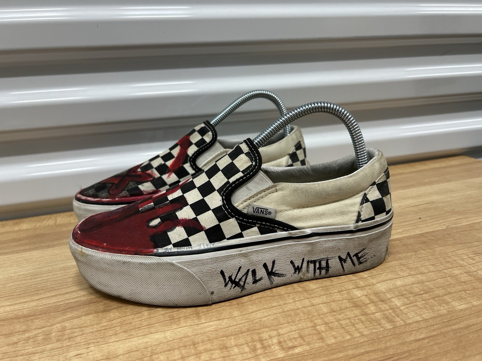 Vans Slip On Stackform Platform Checkerboard Cust… - image 1