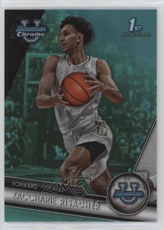 2023-24 Bowman U Chrome Aqua Refractor 198/299 Zaccharie Risacher #9 8d3