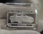 1984 Corvette GM 1 oz .999 Silver Art Bar