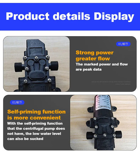 DC 12V 70W Agricultural Electric Water Pump Micro High Pressure Diaphragm Pump - Picture 9 of 19