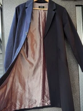 A.P.C. Chester Coat Navy Size S Fully Lined Cotton Blend Excellent Condition