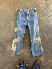 Vintage 70s Youth Romp Bleached Wide Leg Flare Bell Bottom Jeans Size 14