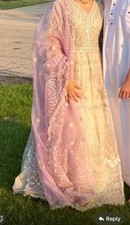 Anarkali with Dupatta - Ivory Lavender Net Organza