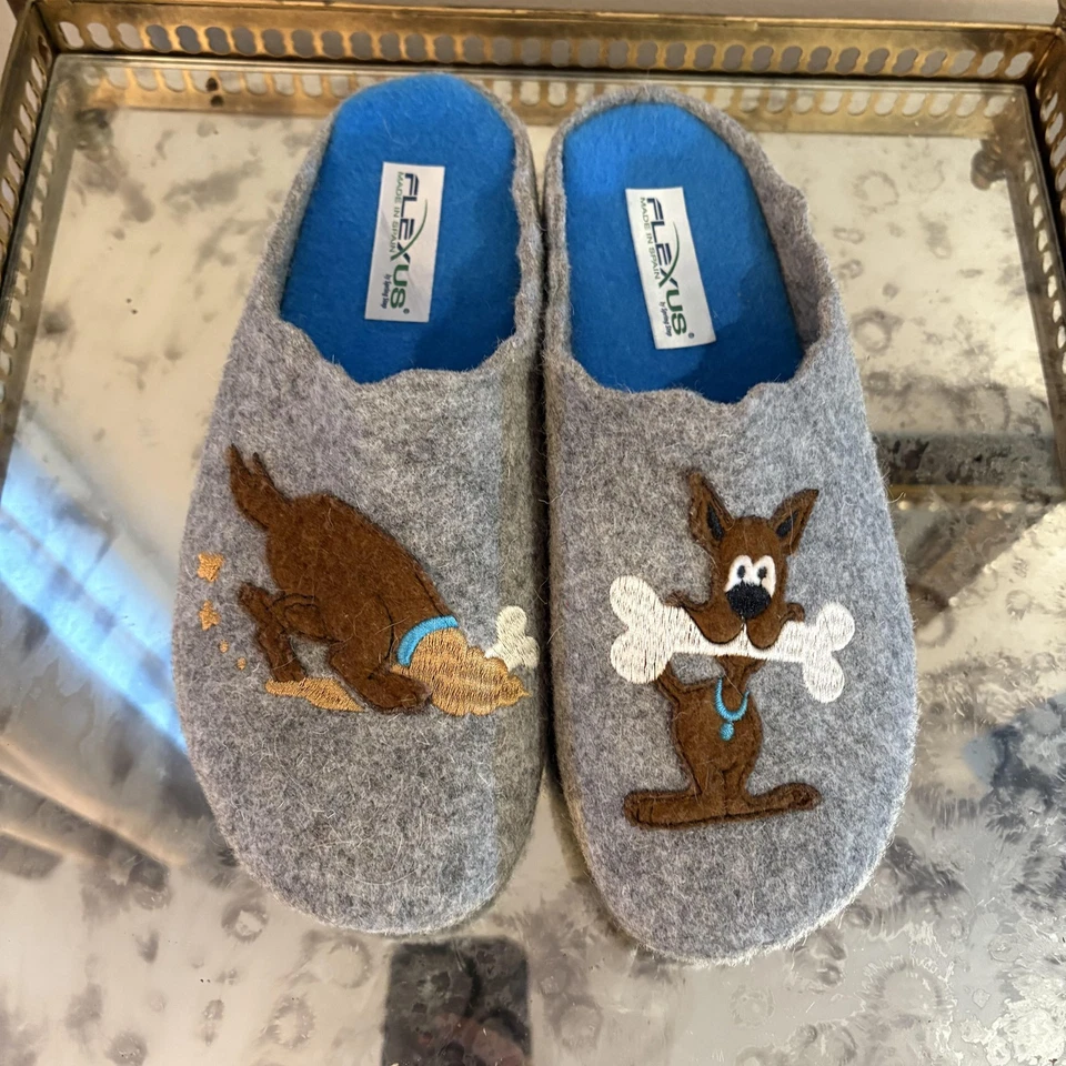 Zapatillas Flexus Mujer Talla 40 Gris Fieltro Hueso de Perro Cómodas Casa Zapatos Hechos en España Foto 2 de 4