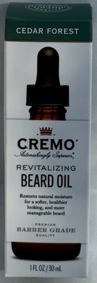 Cremo Revitalizing Beard Oil Cedar Forest  Hydrates Soften Soothes Beard 1 Fl Oz