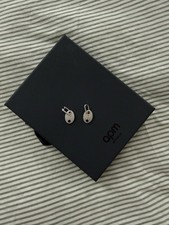 APM Monaco Oval Pave Latch-back Earrings new With Box
