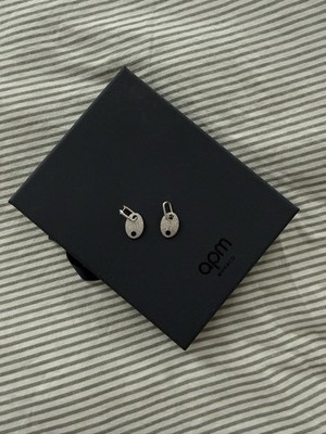 APM Monaco Oval Pave Latch-back Earrings new With Box