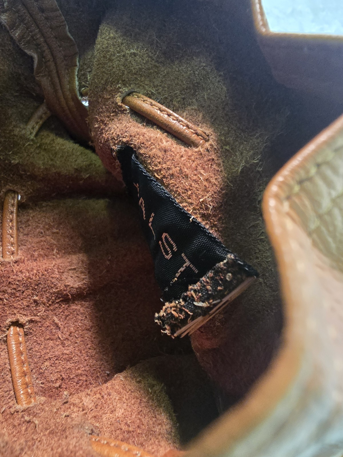 VTG Halston Brown Leather Drawstring Satchel - image 14