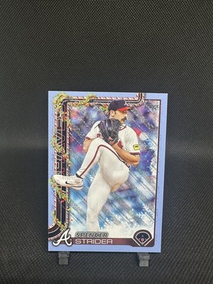 2025 Topps Holiday - Spencer Strider #H75 Holiday Light Blue & White Glitter