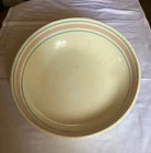 Vintage McCoy Large Shallow 12” Pasta Bowl Ovenproof Pink And Blue Stripe