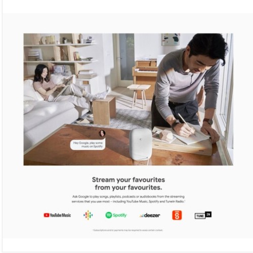 Google Nest Audio Smart Home Lautsprecher mit Google Assistant (AU Version) - Kreide - Bild 5 von 5