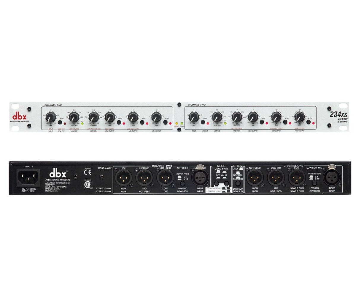DBX 234xs Stereo 2/3-Way/Mono 4-Way Crossover w/ XLR Mono Sum