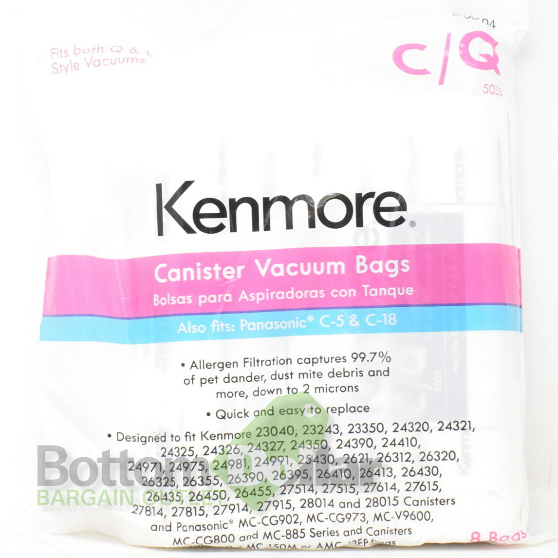Kenmore 2050104 8 Pack Style C/Q Canister Vacuum Bag 23169142138 eBay