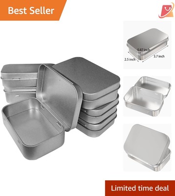 12 Pcs Metal Hinged Tin Box Small Storage Containers Portable for Home