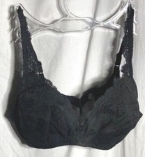 Vntg Lilyette 100 Nylon Wire free Lace Bra Women's 828 Black. 36B USA