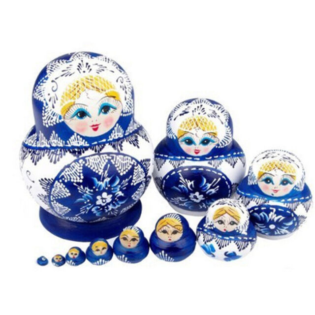 YAKELUS 10pcs Russian Nesting Dolls Matryoshka handmade1070