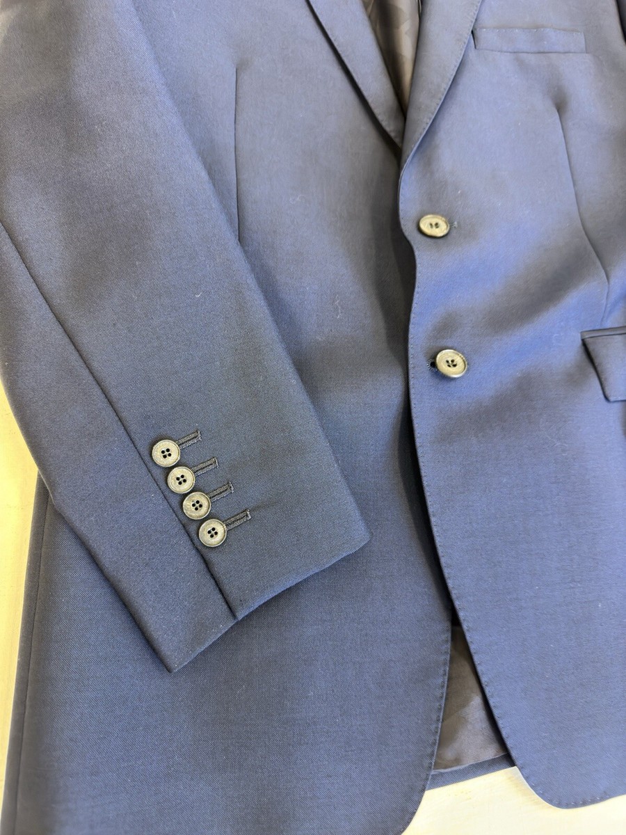 Burberry London Made in Italy Navy Notch Lapel Wool Jacket Size 44