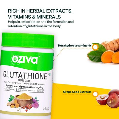 oziva glutathione builder OZiva Glutathione Builder for Skin Brightening, 60 Capsules - FAST SHIPPING