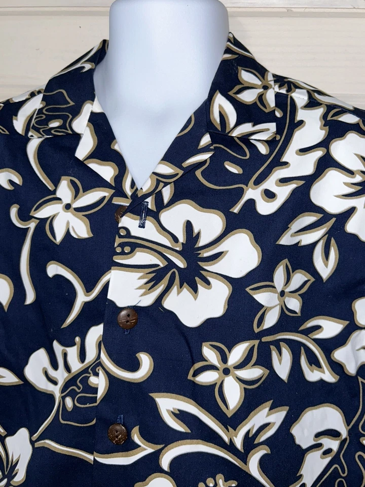 Camisa Hilo Hattie Niños Aloha Talla XXS (4/5) Algodón Hecha en Azul Hawaiano Floral Usada en Excelente Condición Foto 2 de 4