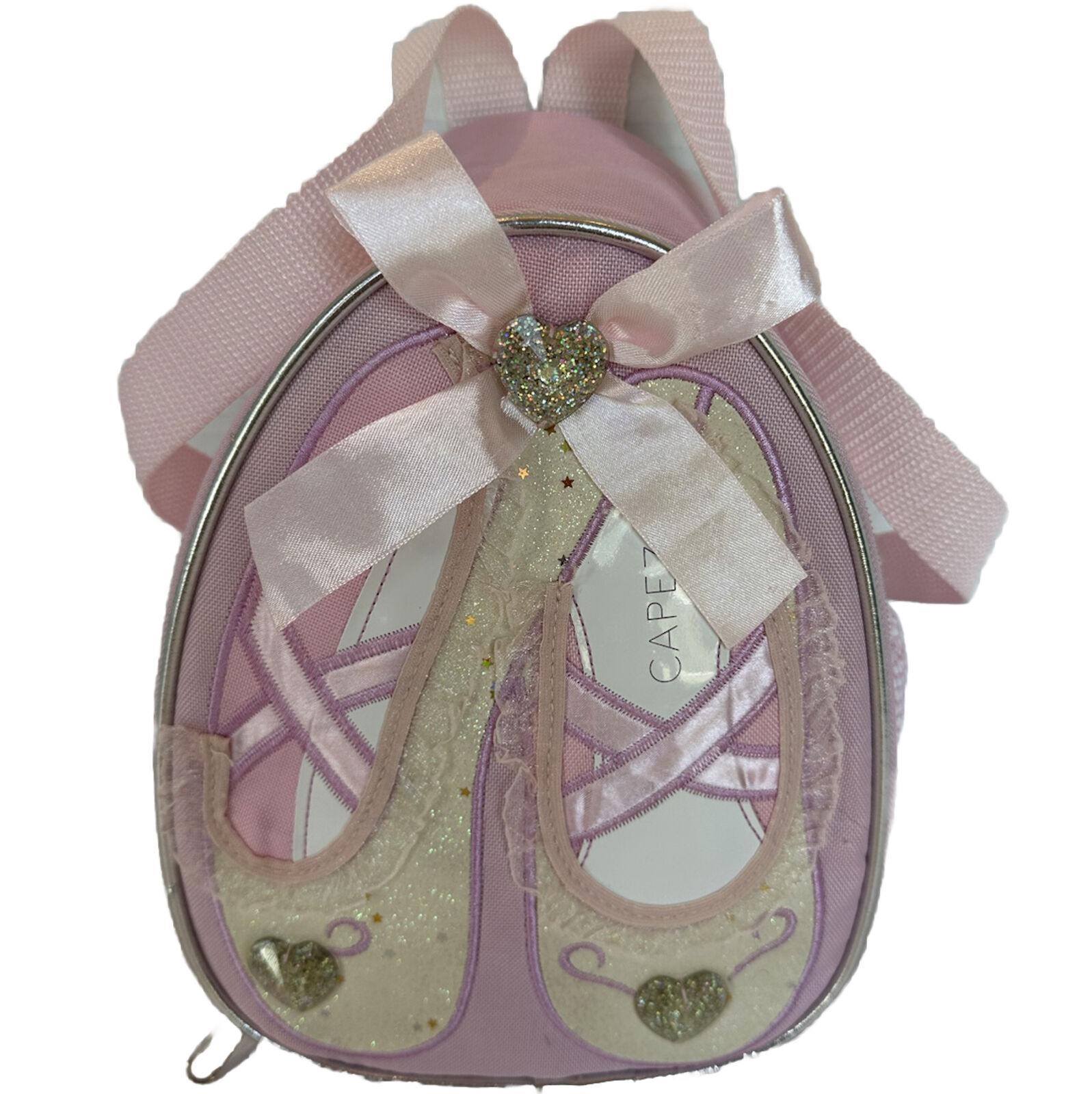 Capeziio Ballet Slippers Pink Backpack Lunch Bag EUC Balletcore Glitter Lace