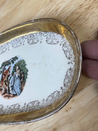 Crest O Gold Sabin Dish small dish 9" x 5" Victorian Couple - Picture 9 of 12