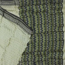 Namaste Vintage Green Sarees 100 Pure Silk Printed Indian Sari 5YD Craft Fabric