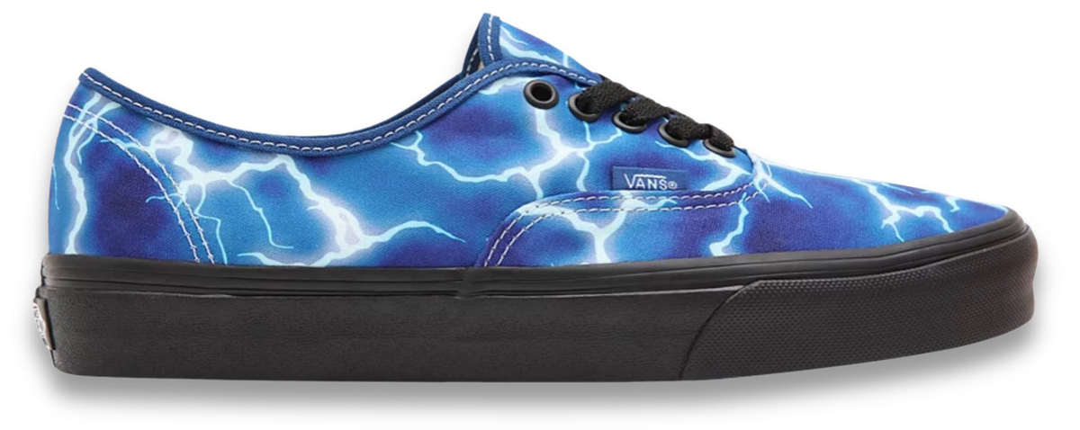 Vans Authentic Lightning Blue/Black Sneakers Unisex Sizes M-6/W-7.5 Vans Old School Lightning Bolt Sneakers Womens 7.5 US Mens 6  main image 2