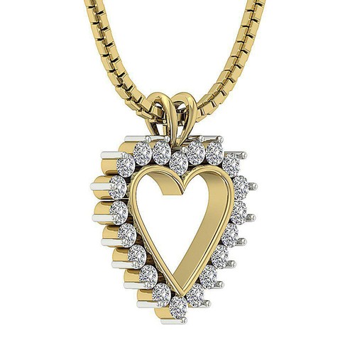 Solitaire Pendant Necklace SI JK 1.02Ct Oval Cut Diamond 14K Gold Semi Bezel Set - Picture 2 of 6