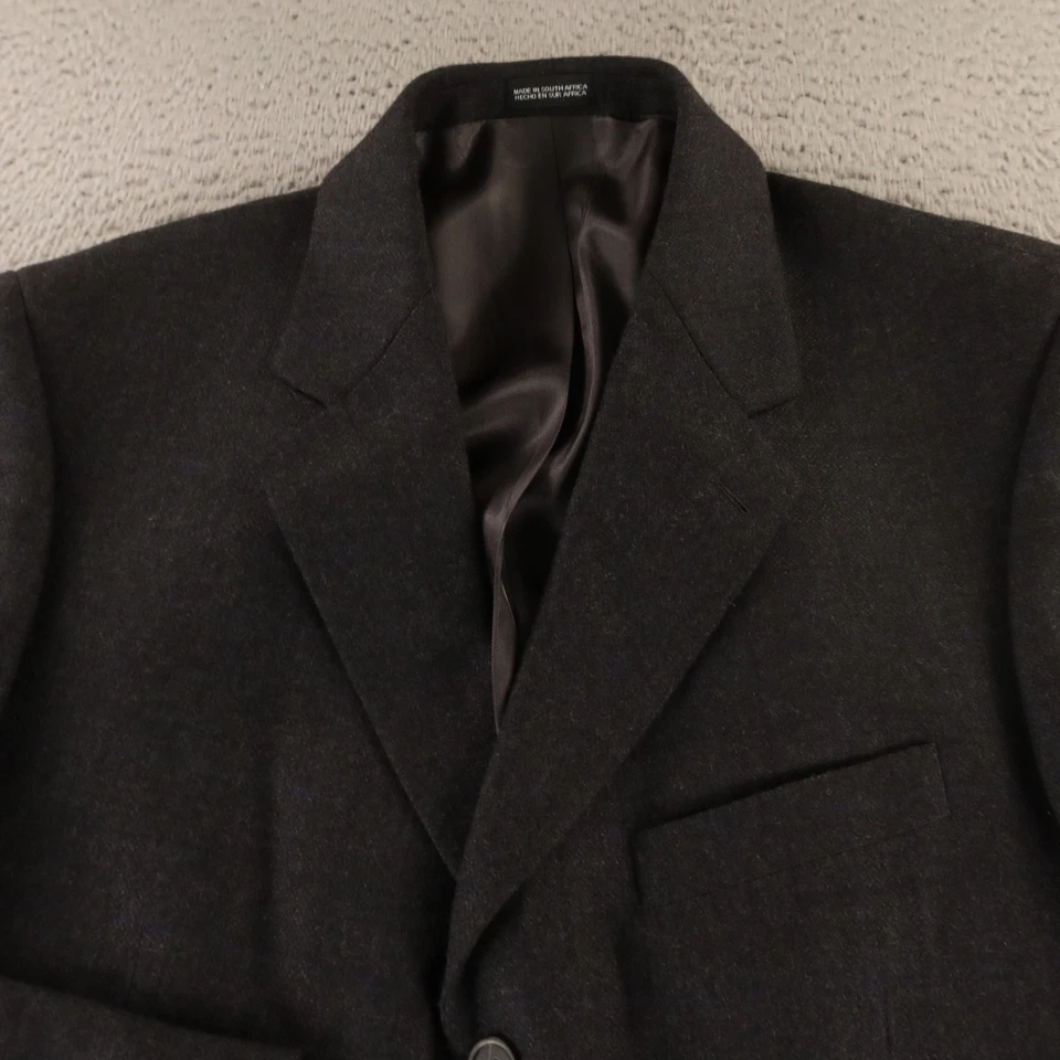 Blazer De Colección Chaqueta Tweed M Gris Azul Cuadros Ventana 100% Lana Cachemira 42R Foto 2 de 4