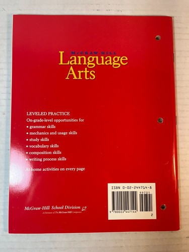 McGraw Hill Language Arts Grade 2 Practice Book 0022447148 2001 - Imagen 2 de 4