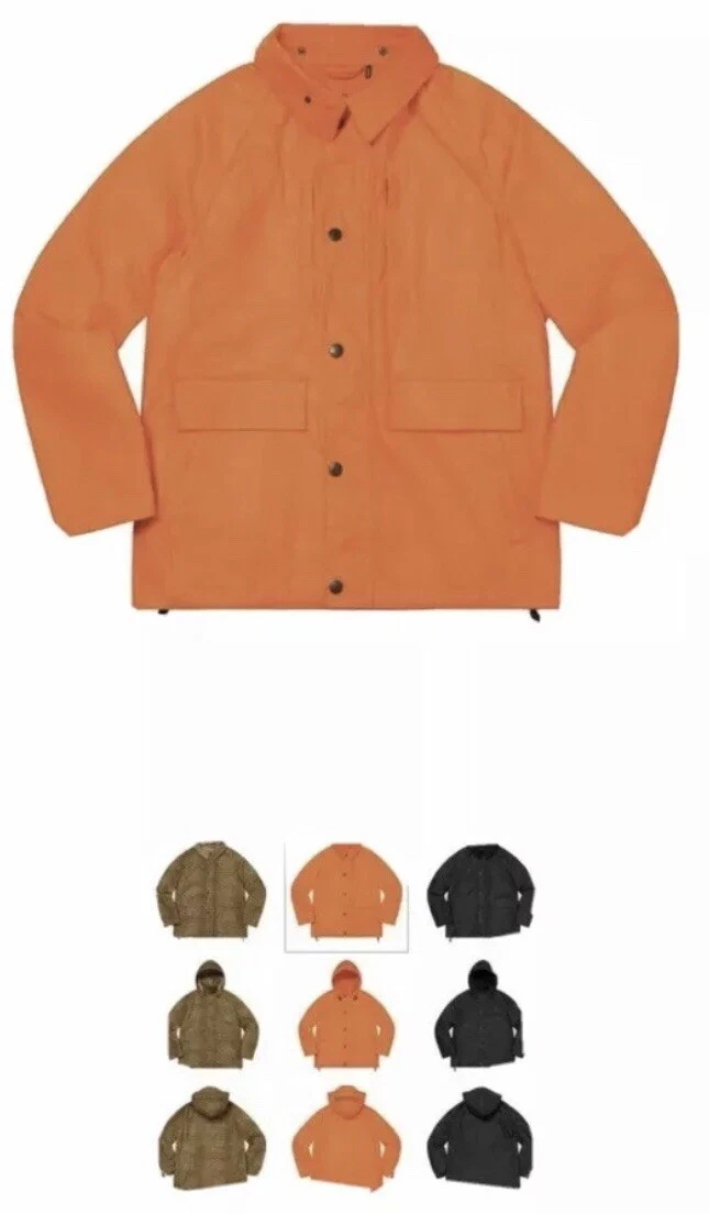 ?Supreme X Barbour homme orange ciré veste moyenne Neuf dans sa boîte LIVRAISON GRATUITE