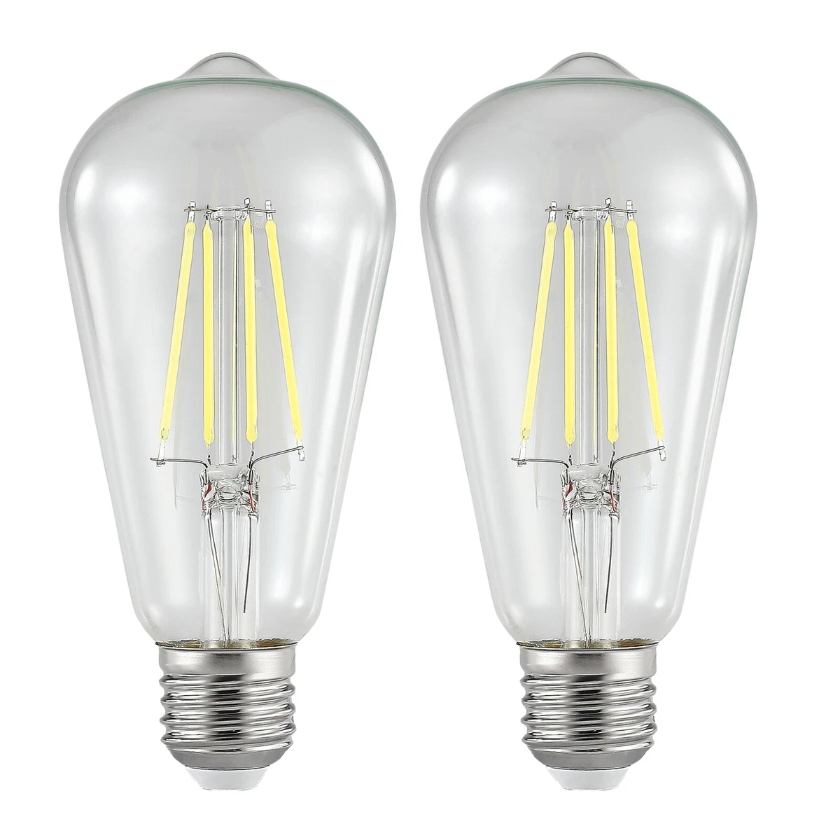 2x ST64 Vintage Style LED Filament Light Globe Edison Bulb E27 8W 6000K DayLight