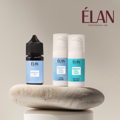 ELAN TINT Eyebrow gel color Neutral Brown/Cold Blond 10ml, Oxidant 1% 30ml