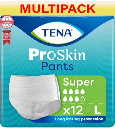 TENA Pants Super - Large - Case - 6 Packs of 12 - Incontinence Pants - 72 Pants