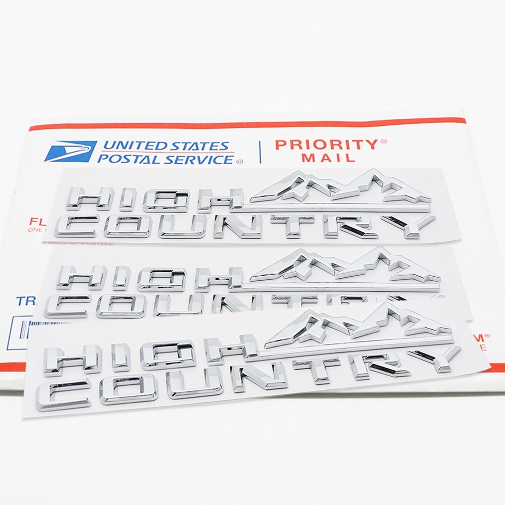 3X Chrome Badge For Silverado Tahoe Suburban High Country Fender Tailgate Emblem