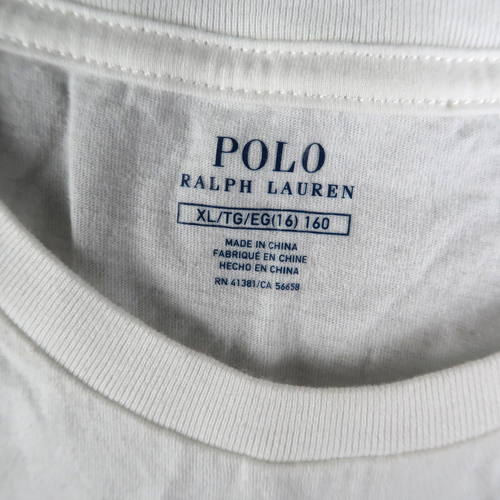 Polo Ralph Lauren Winter Polo Bear White T-Shirt Sz XL 16 Girl Youth - Picture 7 of 12