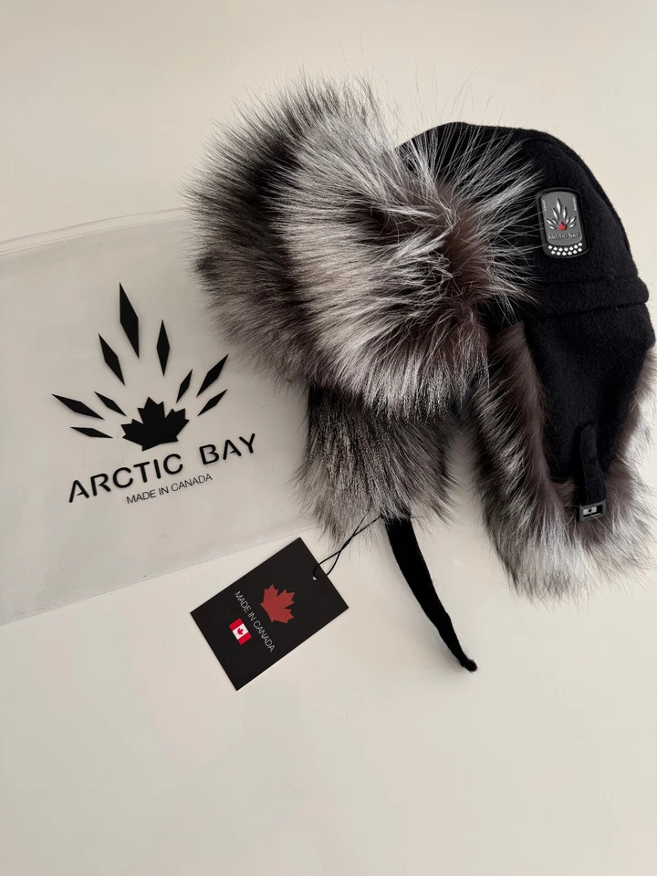 Goose Arctic Bay clásico Big Silver zorro y lana sombrero de aviador hecho en Canadá 395 Foto 2 de 3